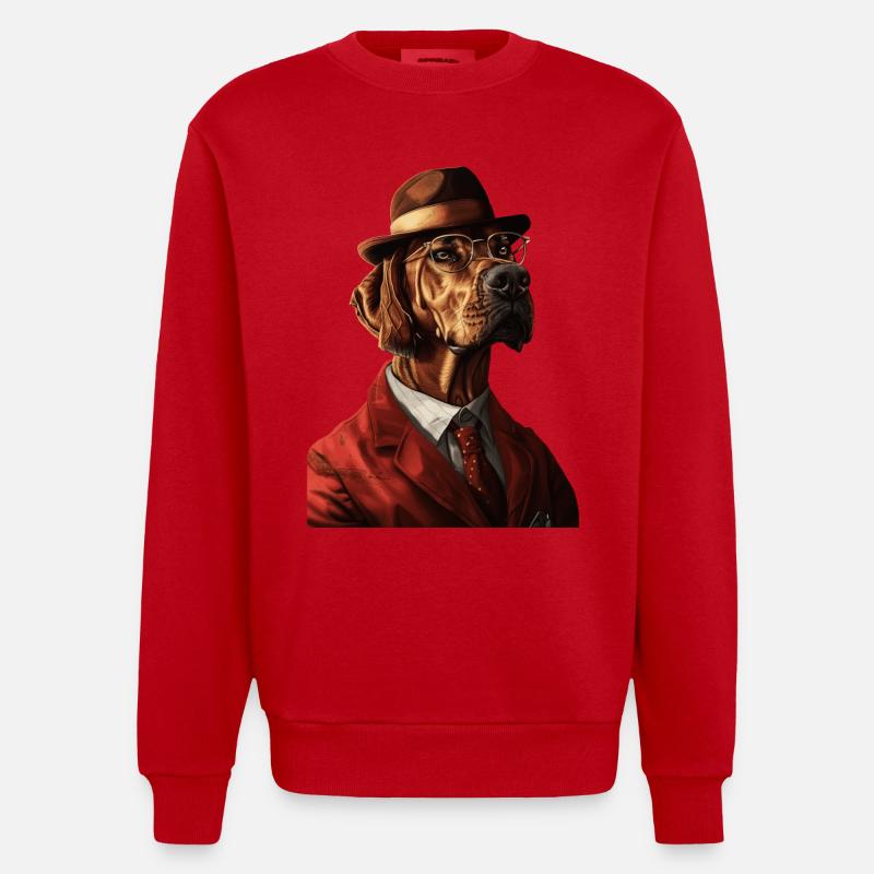 Rhodesian Ridgeback - Heavyweight Oversized Organic Crew Neck Made in EU - Rot