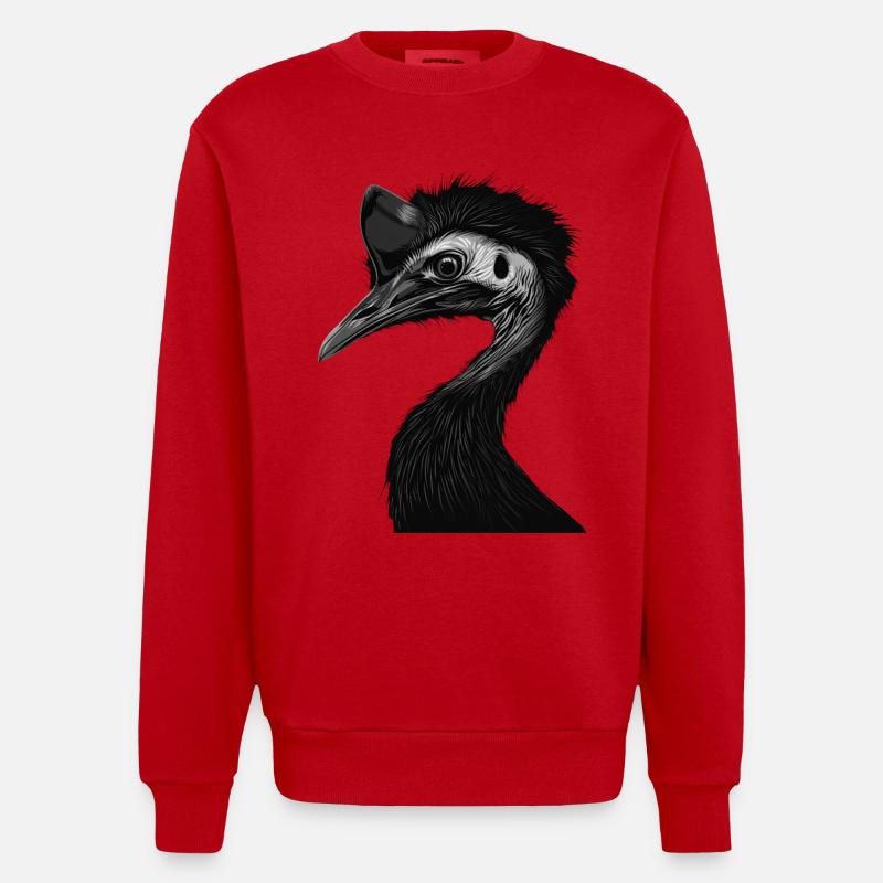 Kasuar - Heavyweight Oversized Organic Crew Neck Made in EU - Rot