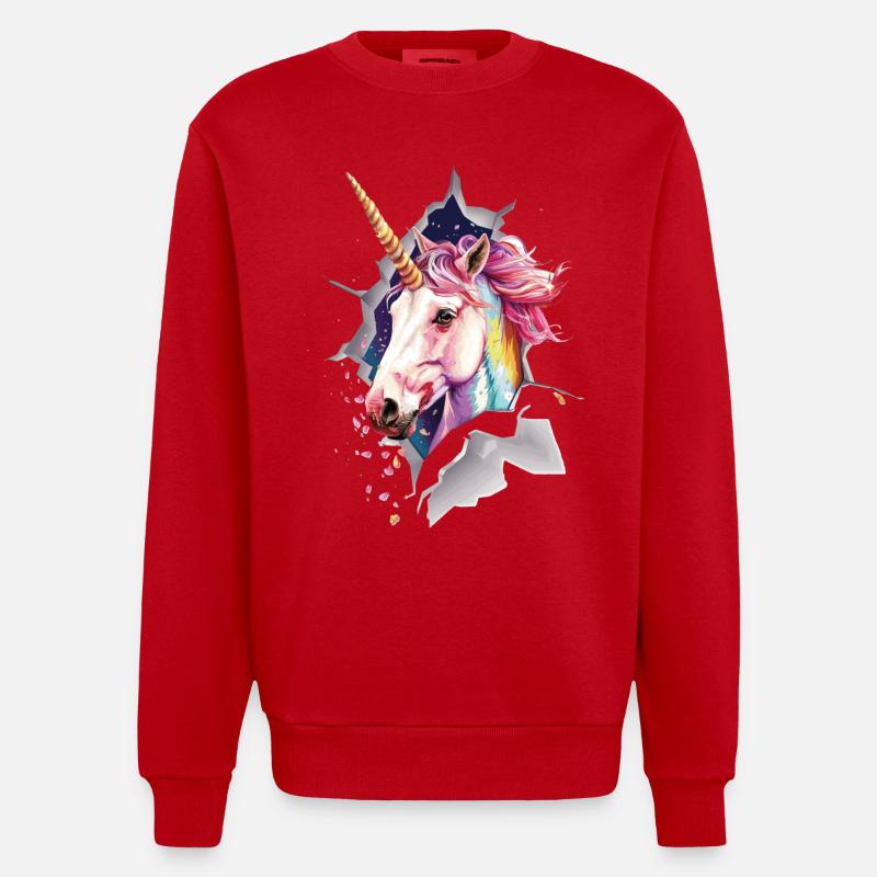 Einhorn - Heavyweight Oversized Organic Crew Neck Made in EU - Rot
