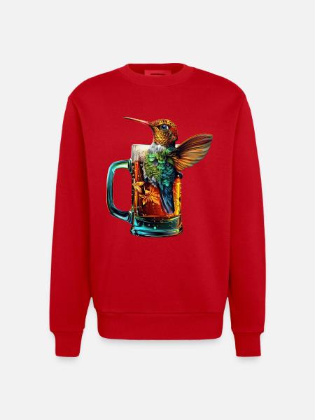 Kolibri Bier - Heavyweight Oversized Organic Crew Neck Made in EU - Rot