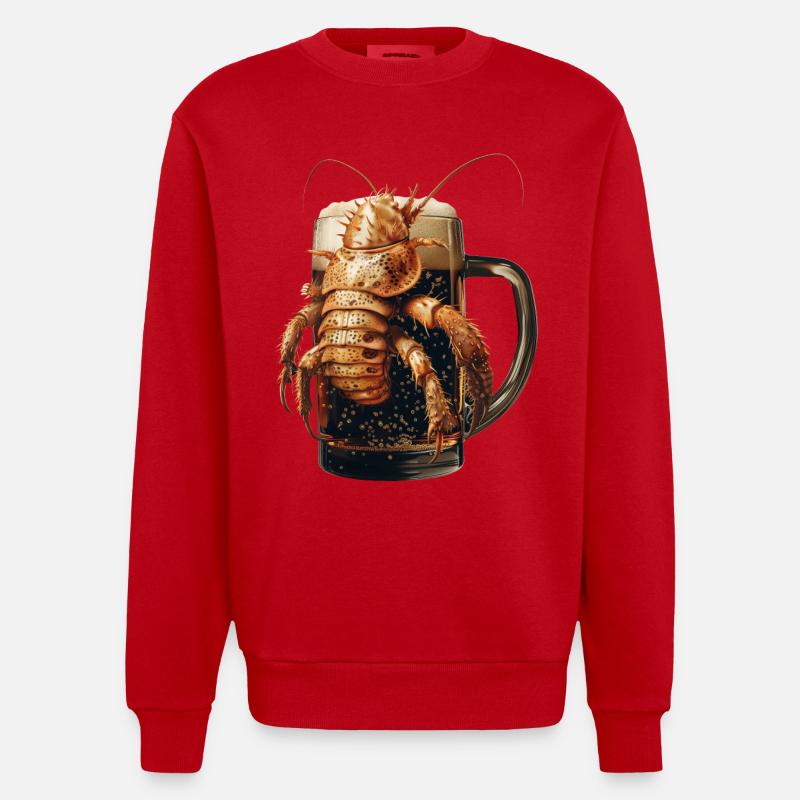 Kellerassel Bier - Heavyweight Oversized Organic Crew Neck Made in EU - Rot