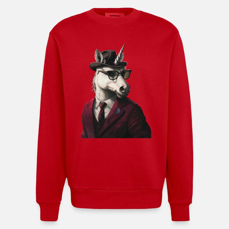 Einhorn - Heavyweight Oversized Organic Crew Neck Made in EU - Rot