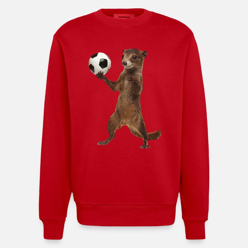 Hermelin - Heavyweight Oversized Organic Crew Neck Made in EU - Rot