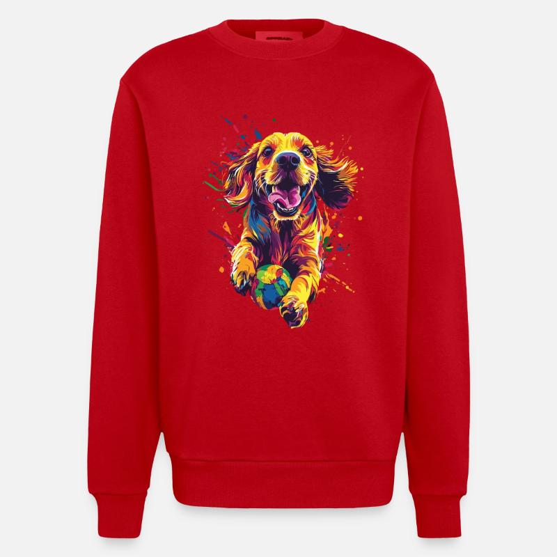 Cocker Spaniel - Heavyweight Oversized Organic Crew Neck Made in EU - Rot
