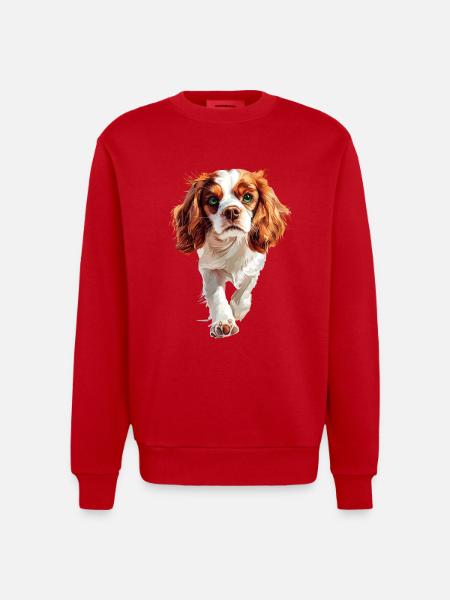 Cavalier King Charles - Heavyweight Oversized Organic Crew Neck Made in EU - Rot