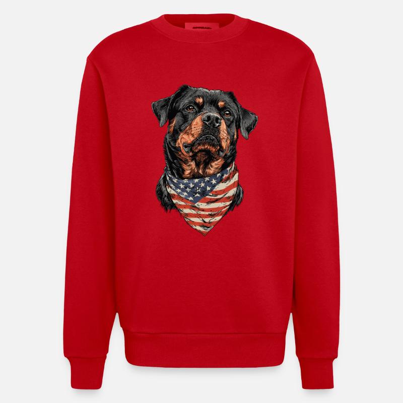 Rottweiler - Heavyweight Oversized Organic Crew Neck Made in EU - Rot