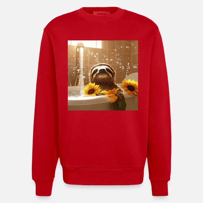 Faultier - Heavyweight Oversized Organic Crew Neck Made in EU - Rot