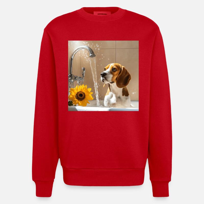 Beagle - Heavyweight Oversized Organic Crew Neck Made in EU - Rot