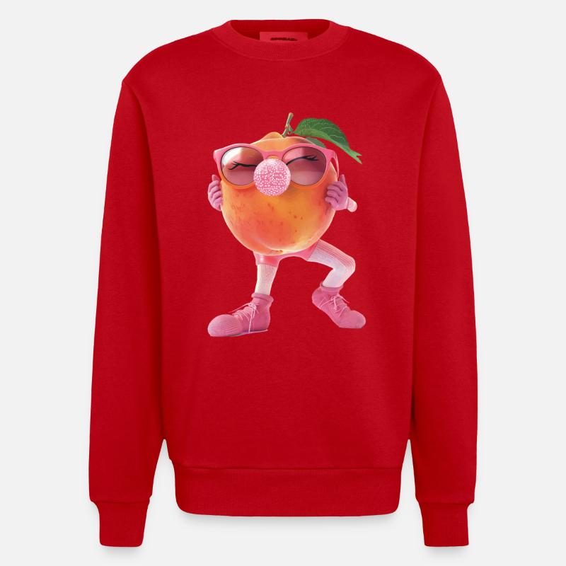 Pfirsich - Heavyweight Oversized Organic Crew Neck Made in EU - Rot