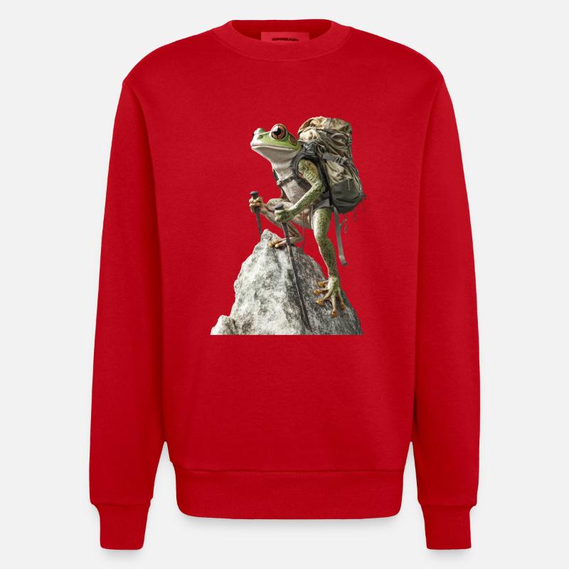 Frosch - Heavyweight Oversized Organic Crew Neck Made in EU - Rot