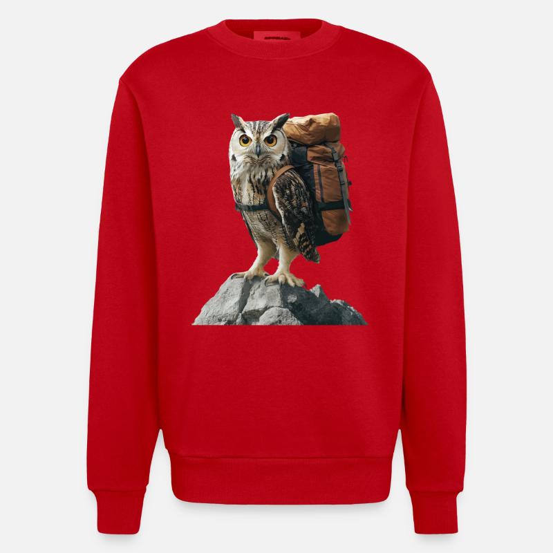 Eule - Heavyweight Oversized Organic Crew Neck Made in EU - Rot