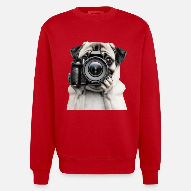 Mops - Heavyweight Oversized Organic Crew Neck Made in EU - Rot