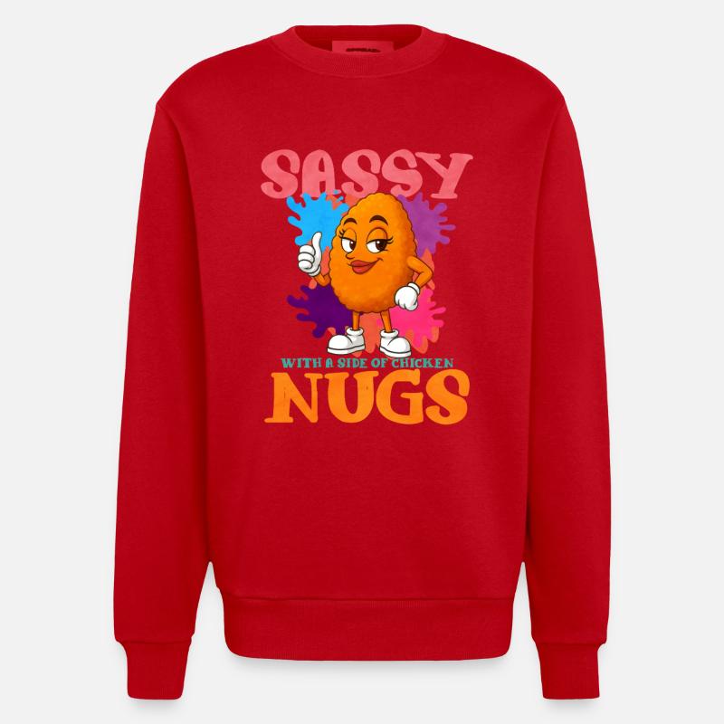 Nugget de poulet - Sweat bio épais oversize fabriqué en UE - rouge