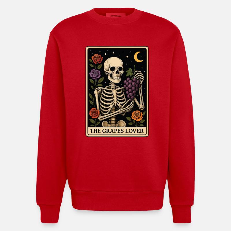 Traube Tarot - Heavyweight Oversized Organic Crew Neck Made in EU - Rot