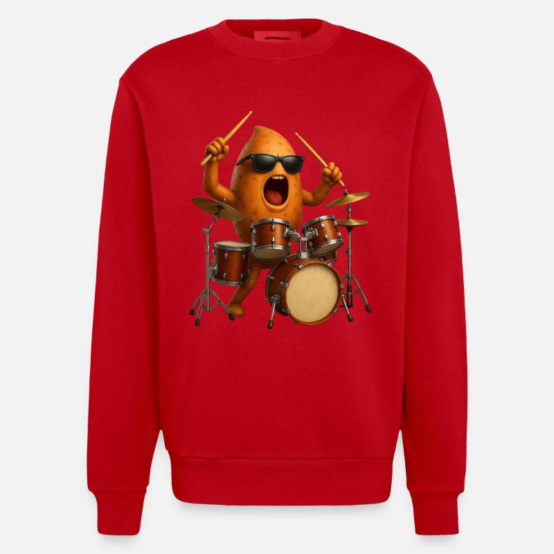 Fûts de patates douces - Sweat bio épais oversize fabriqué en UE - rouge