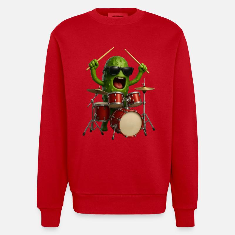 Tambours de citrouille aux épices - Sweat bio épais oversize fabriqué en UE - rouge