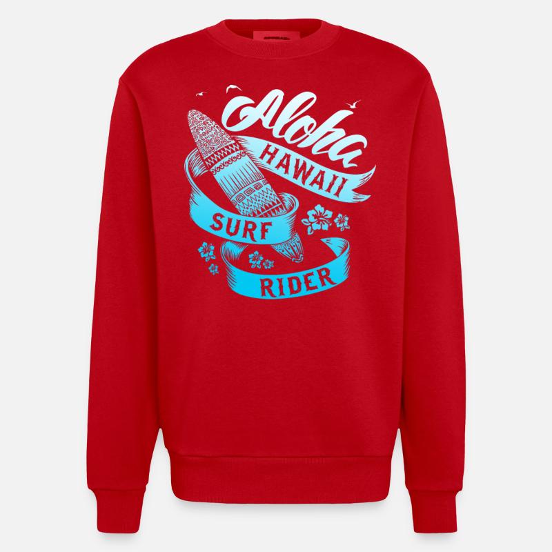 Graphique été été - Sweat bio épais oversize fabriqué en UE - rouge