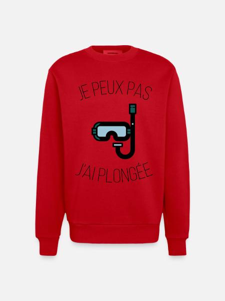 i can't i dived - Heavyweight Oversized Organic Crew Neck Made in EU - red