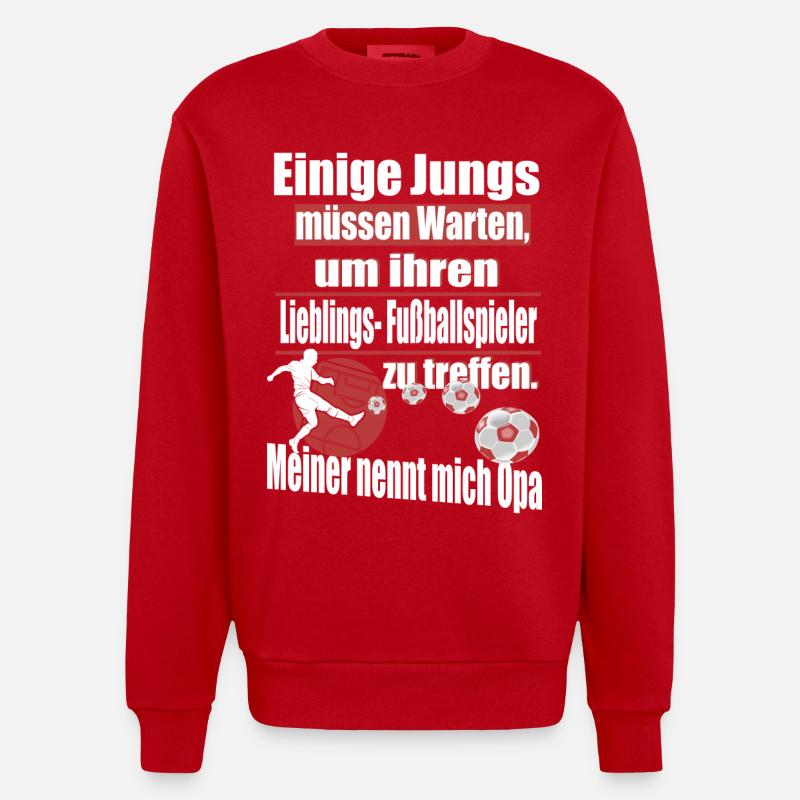 Fußball Opa - Heavyweight Oversized Organic Crew Neck Made in EU - Rot