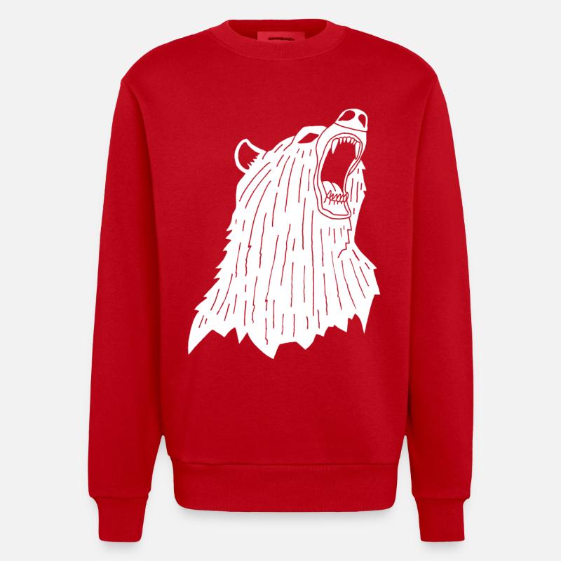 Wütender Eisbär - Heavyweight Oversized Organic Crew Neck Made in EU - Rot
