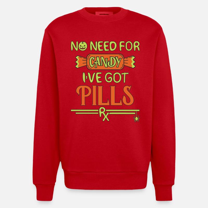 Pharmacie Halloween - Sweat bio épais oversize fabriqué en UE - rouge