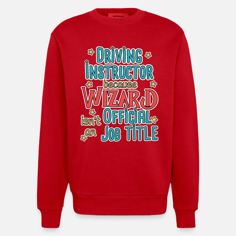 Instructeur de conduite Wizard Auto-école - Sweat bio épais oversize fabriqué en UE - rouge