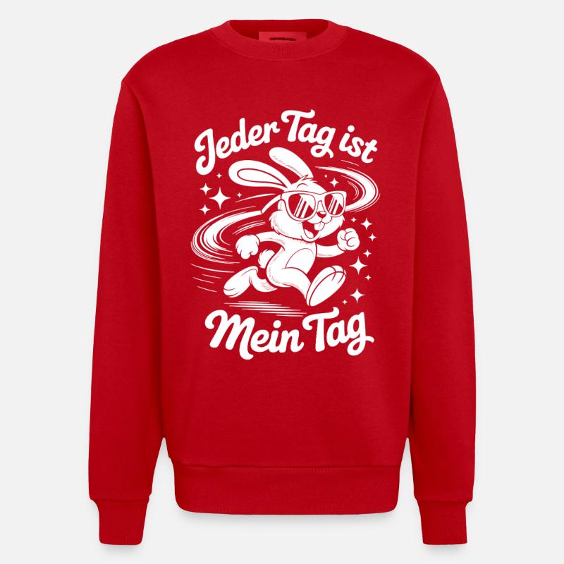 Chaque jour est mon jour - Sweat bio épais oversize fabriqué en UE - rouge