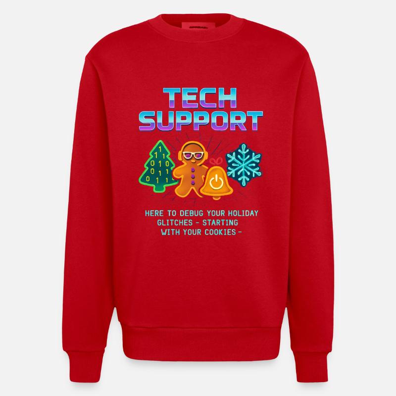 Lustiger Technischer Support Debug Weihnachten - Heavyweight Oversized Organic Crew Neck Made in EU - Rot