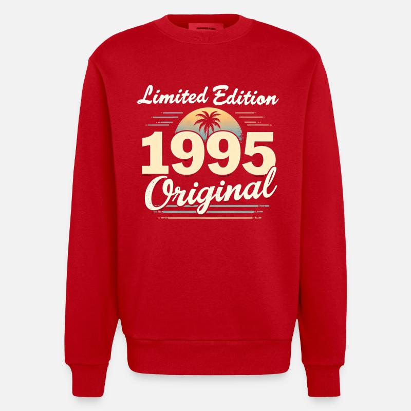 Millésime 1995 - 30 ans - Sweat bio épais oversize fabriqué en UE - rouge