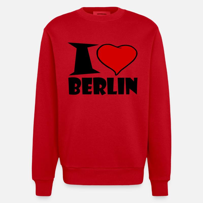Ich liebe Berlin - Heavyweight Oversized Organic Crew Neck Made in EU - Rot