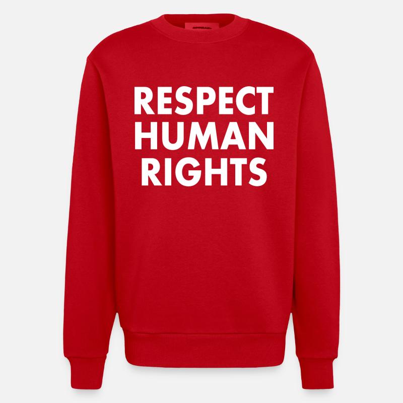 Respect human rights - Sweat bio épais oversize fabriqué en UE - rouge