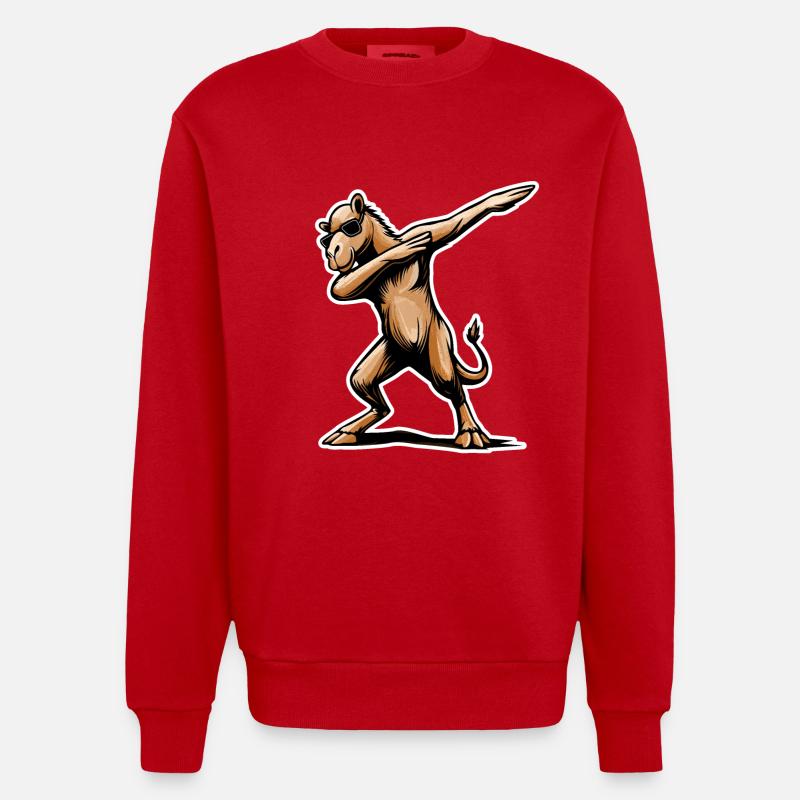 Stylisches Dabbing-Dromedar Design Geschenk - Heavyweight Oversized Organic Crew Neck Made in EU - Rot