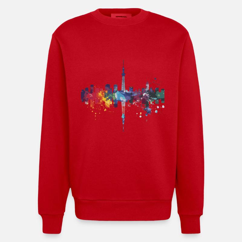 Sendai - Sweat bio épais oversize fabriqué en UE - rouge