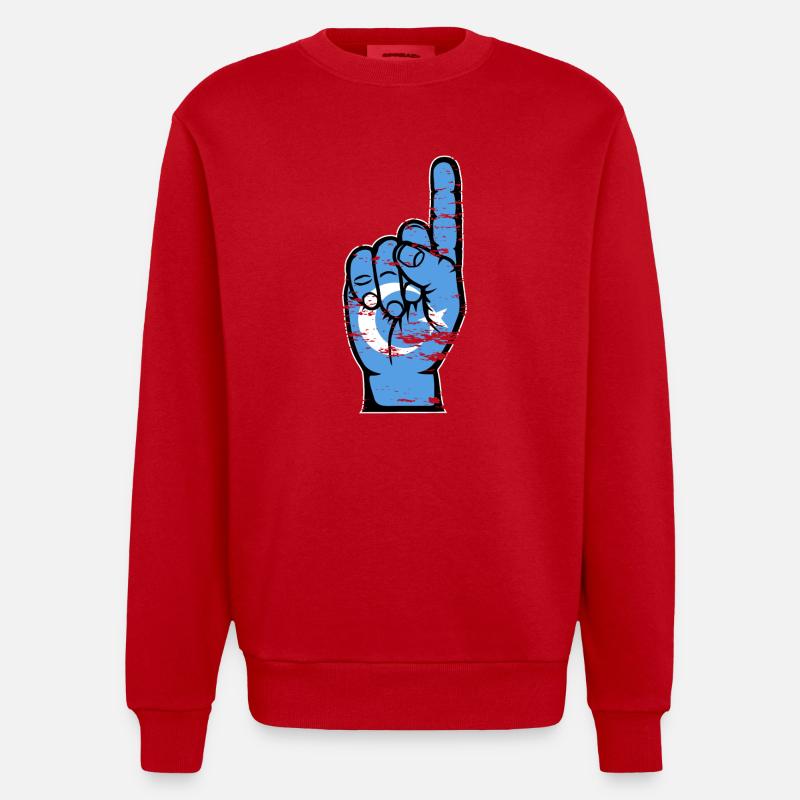 Drapeau ouïghour numéro 1 utilisé - Sweat bio épais oversize fabriqué en UE - rouge