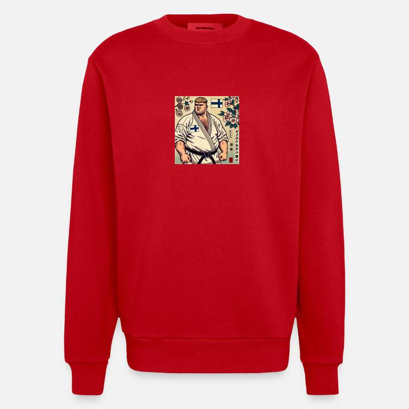 Finnisches Karate MASTER - Heavyweight Oversized Organic Crew Neck Made in EU - Rot
