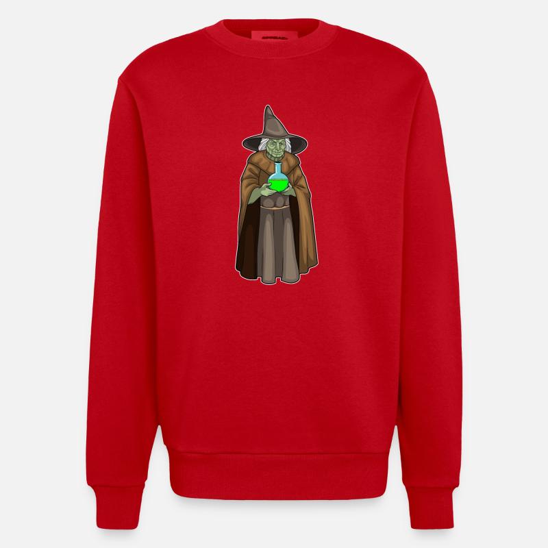 Witch Halloween Magic Potion - Heavyweight Oversized Organic Crew Neck Made in EU - red