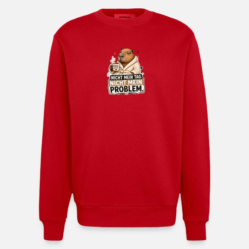 Ce n’est pas mon jour - Sweat bio épais oversize fabriqué en UE - rouge