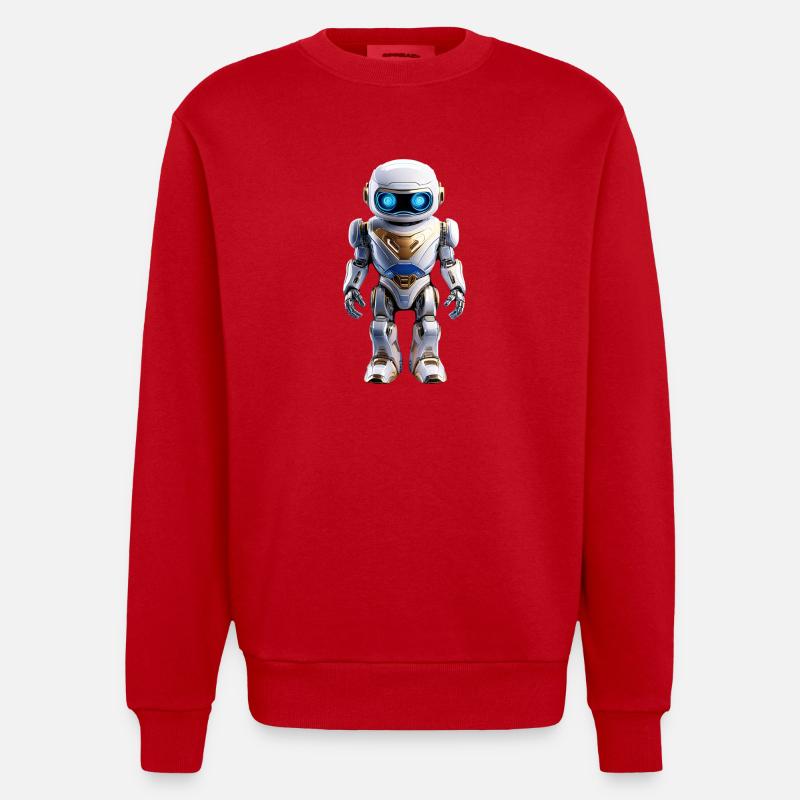 Ich bin ein Roboter - Heavyweight Oversized Organic Crew Neck Made in EU - Rot