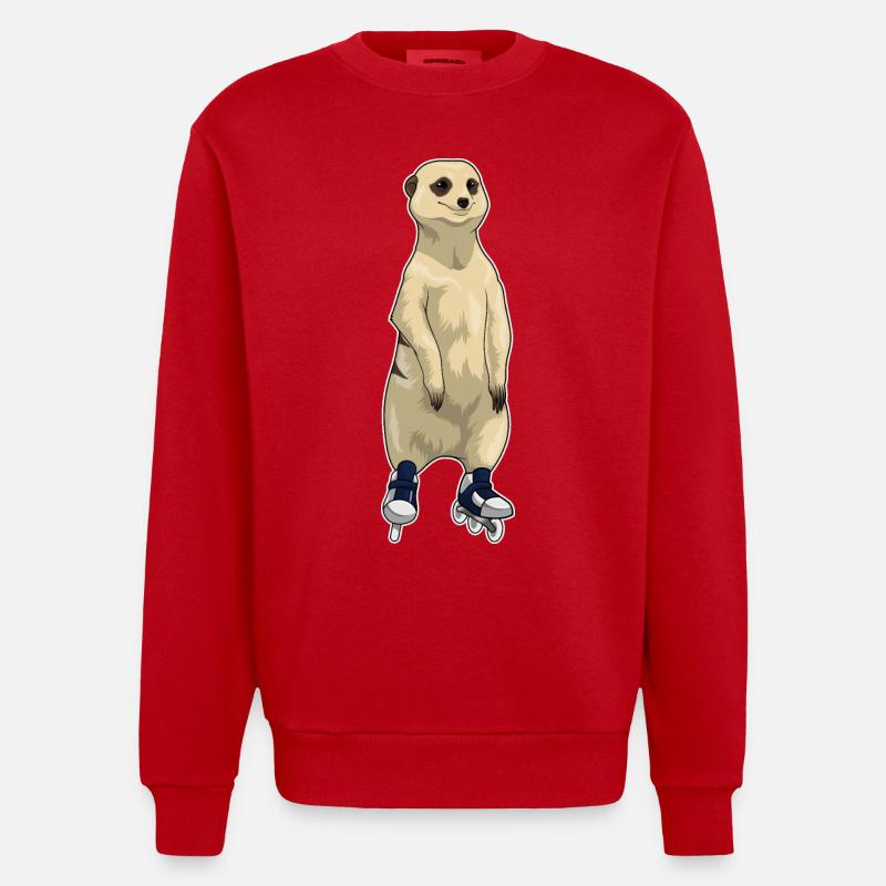 Suricates Patins à roues alignées - Sweat bio épais oversize fabriqué en UE - rouge
