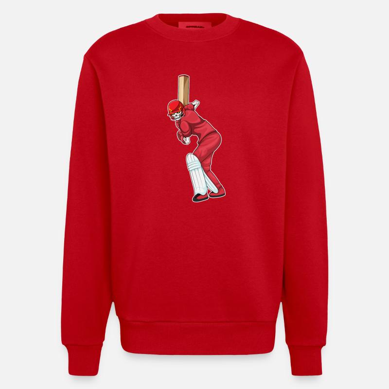 Skeleton Cricket Cricket Bats - Sweat bio épais oversize fabriqué en UE - rouge