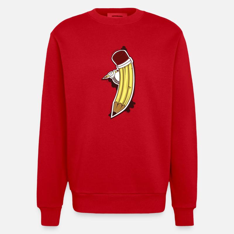 Ein Bleistift bringt einen Bleistift - Heavyweight Oversized Organic Crew Neck Made in EU - Rot