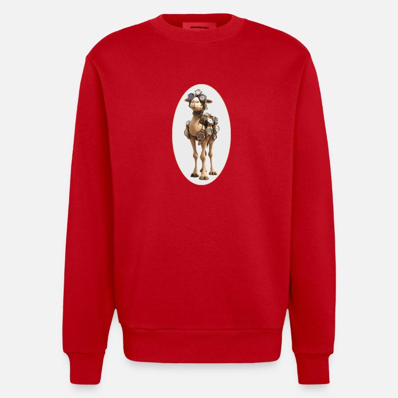 Kamel Zeit - Heavyweight Oversized Organic Crew Neck Made in EU - Rot
