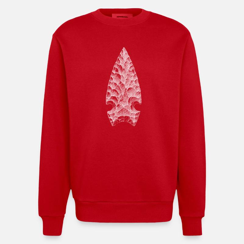 Pointe de flèche - Sweat bio épais oversize fabriqué en UE - rouge