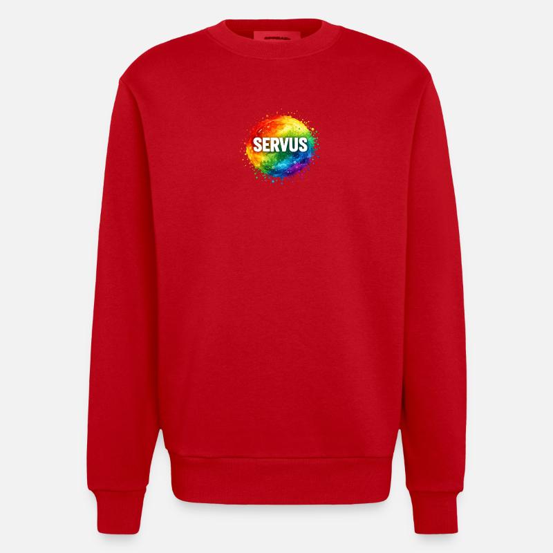 Explosion colorée SERVUS - Sweat bio épais oversize fabriqué en UE - rouge