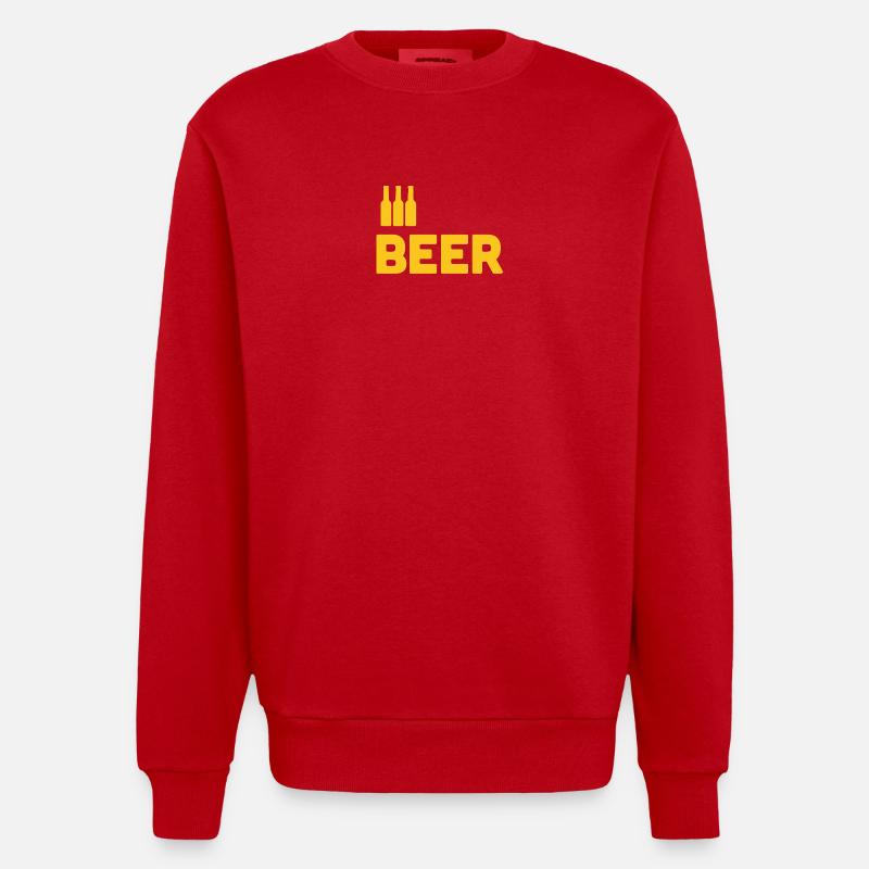 Amateurs de bière - Sweat bio épais oversize fabriqué en UE - rouge