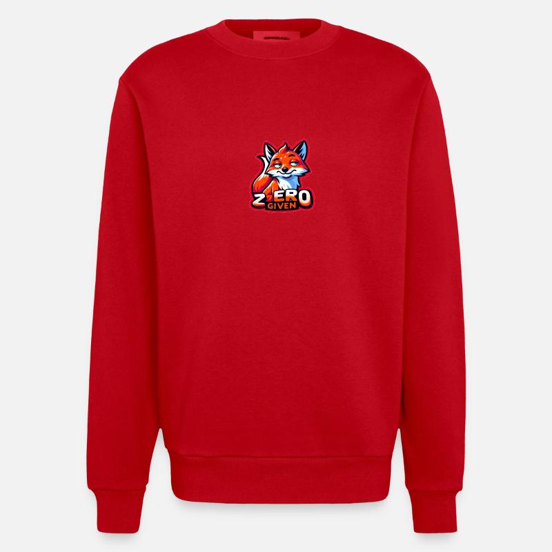 Zero Given - Fuchs Illustration - Heavyweight Oversized Organic Crew Neck Made in EU - Rot