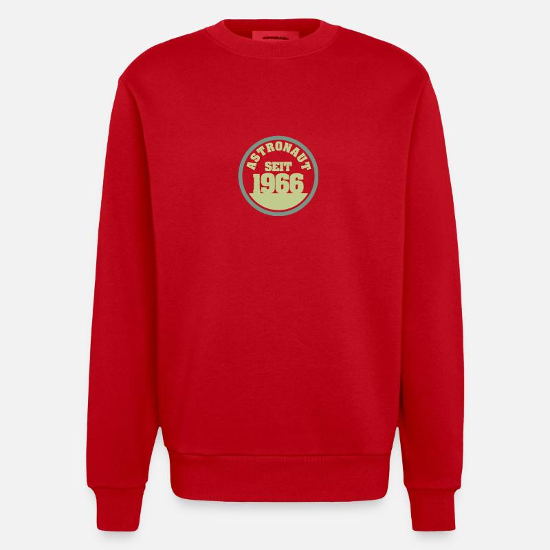 1966 1966 - Heavyweight Oversized Organic Crew Neck Made in EU - red