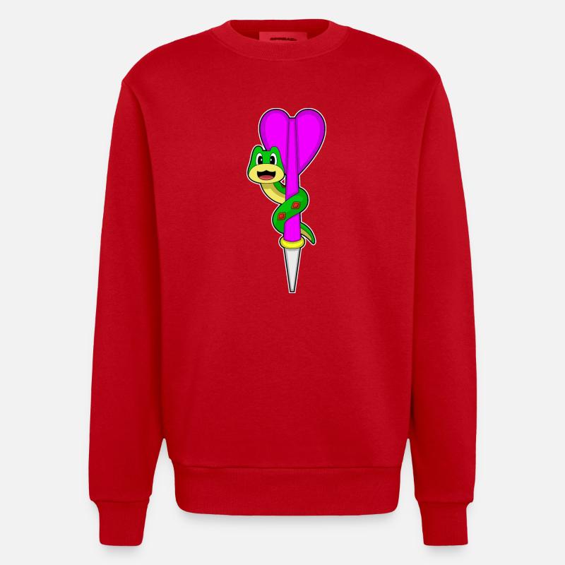 Fléchette serpent - Sweat bio épais oversize fabriqué en UE - rouge