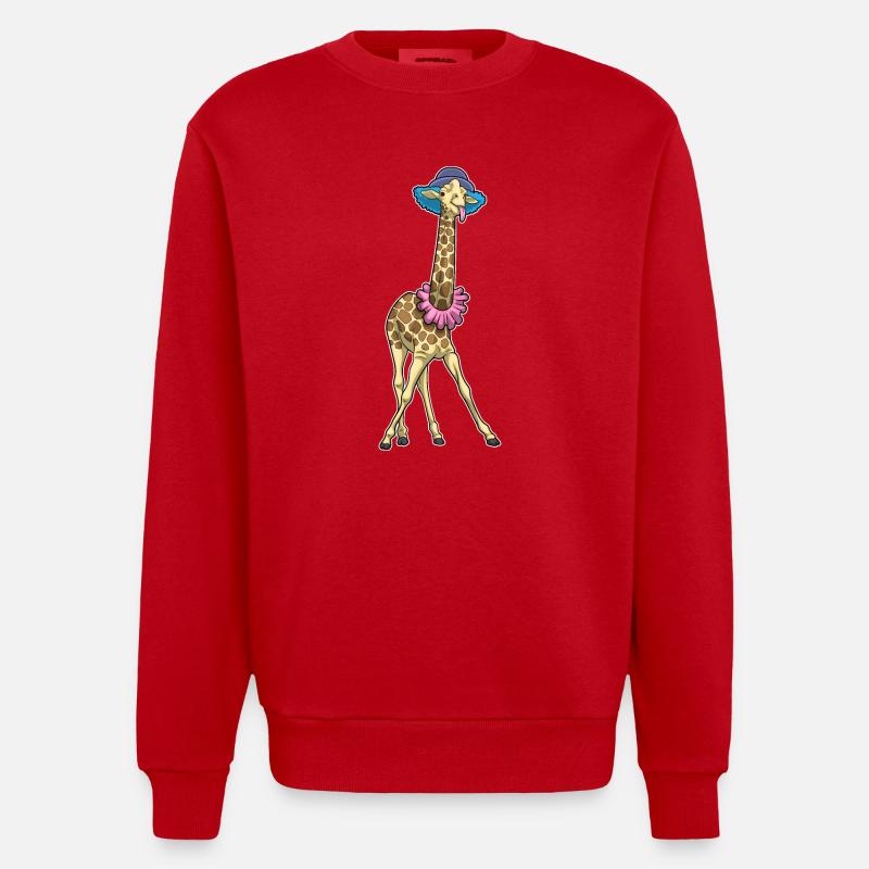 Clown girafe - Sweat bio épais oversize fabriqué en UE - rouge