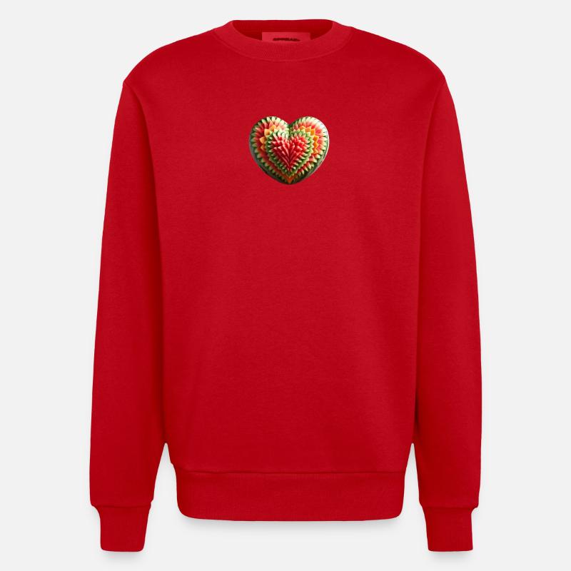 Ein Melonenherz - Heavyweight Oversized Organic Crew Neck Made in EU - Rot